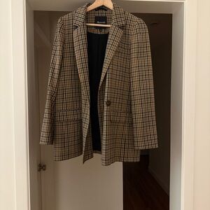 Madewell Tan and Black Plaid Blazer